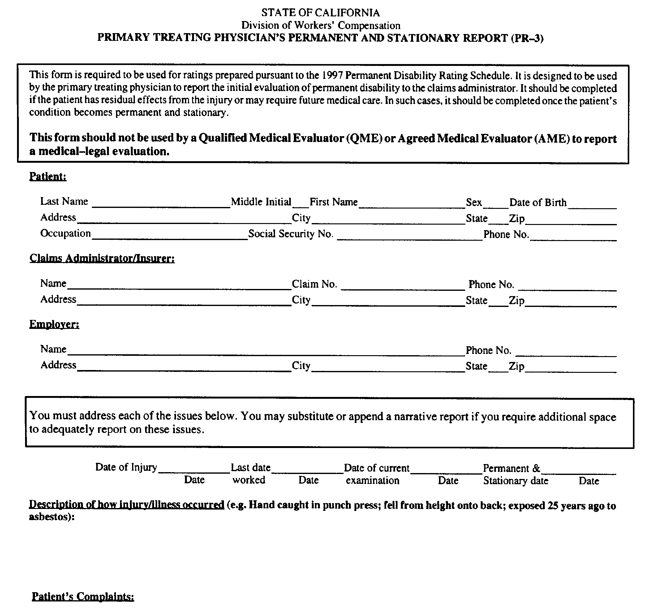 Image 1 within § 9785.3. Form PR-3 “Primary Treating Physician's Permanent and Stationary Report.”